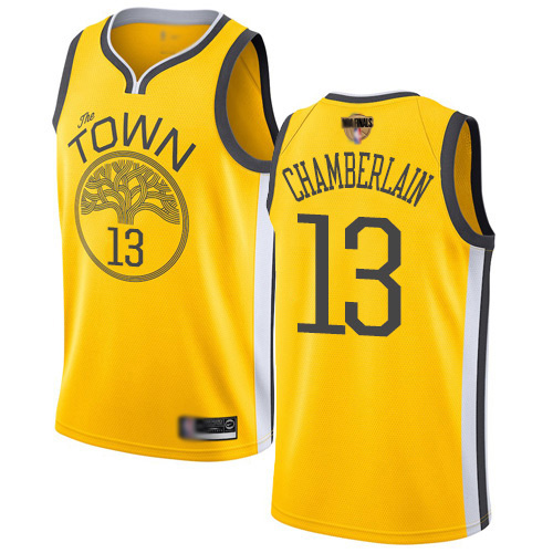 #13 Wilt Chamberlain Yellow Basketball Men's Jersey Golden State Warriors