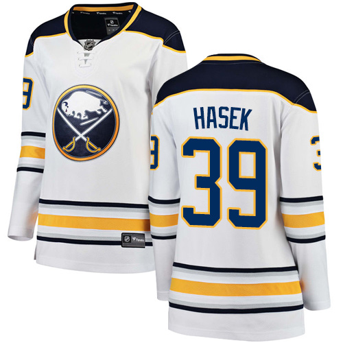 #39 Fanatics Branded Breakaway Dominik Hasek Women's White NHL Jersey - Awa