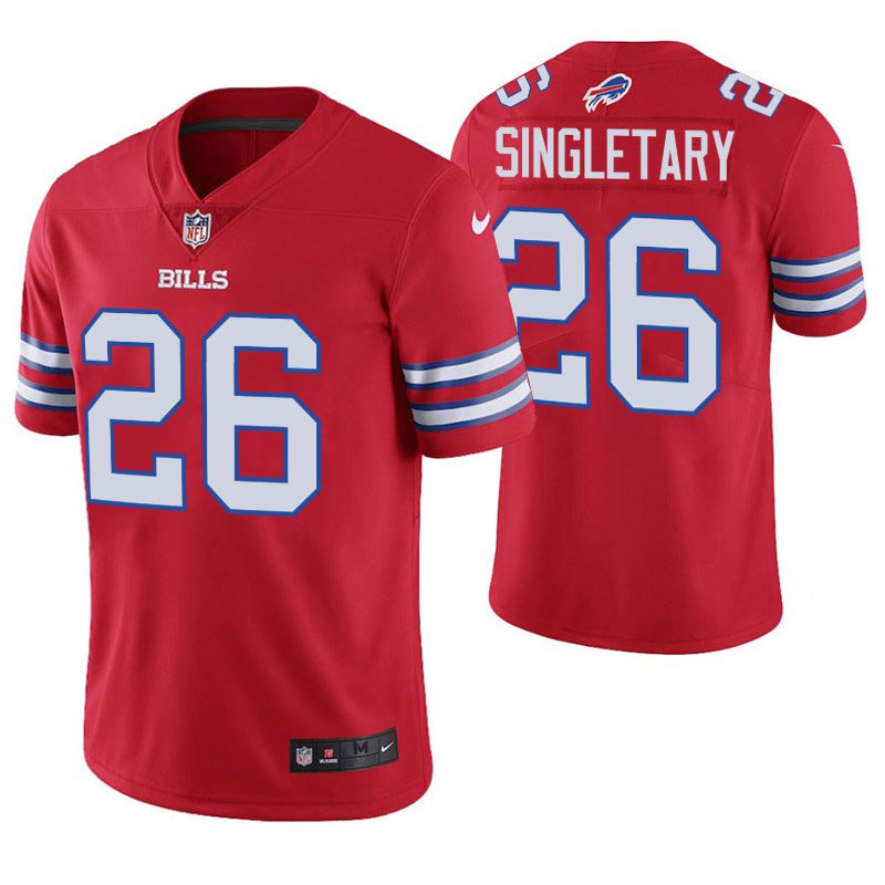 Men Buffalo Bills #26 Devin Singletary Red Vapor Untouchable Limited Jersey