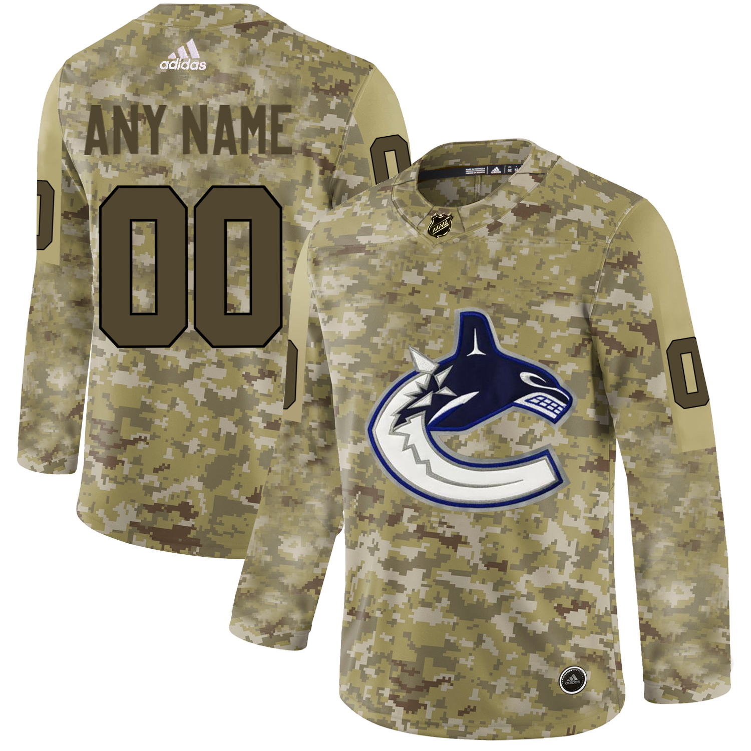 Men NHL Adidas Vancouver Canucks Customized Limited Camo Salute to Service