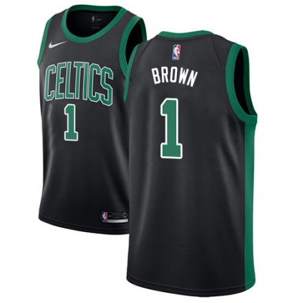 Men Nike Boston Celtics #1 Walter Brown Black NBA Jersey - Statement Editio