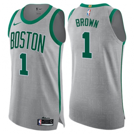Men Nike Boston Celtics #1 Walter Brown Gray NBA Jersey - City Edition Buy