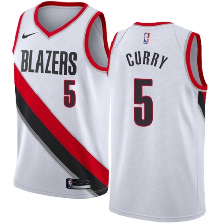 Men Nike Portland Trail Blazers #5 Seth Curry White NBA Jersey - Associatio