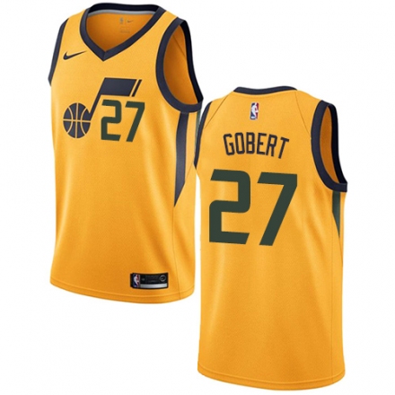 Men Nike Utah Jazz #27 Rudy Gobert Gold NBA Jersey Statement Edition Buy G