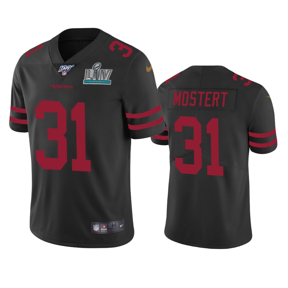 Men San Francisco 49ers Raheem Mostert Black Super Bowl LIV Vapor Limited J