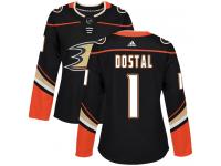 #1 Adidas Authentic Lukas Dostal Women's Black NHL Jersey - Home Anaheim Ducks