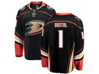 #1 Breakaway Lukas Dostal Men's Black NHL Jersey - Home Anaheim Ducks