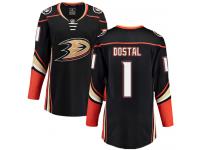 #1 Breakaway Lukas Dostal Women's Black NHL Jersey - Home Anaheim Ducks