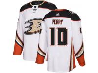 #10 Adidas Authentic Corey Perry Men's White NHL Jersey - Away Anaheim Ducks