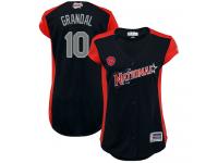 #10 Authentic Yasmani Grandal Navy Blue Baseball Women's Jersey Milwaukee Brewers National League 2019 All-Star