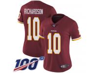 #10 Limited Paul Richardson Burgundy Red Football Home Women's Jersey Washington Redskins Vapor Untouchable 100th Season