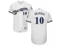 #10 Yasmani Grandal White Baseball Alternate Men's Jersey Milwaukee Brewers Flex Base