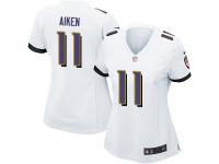 #11 Kamar Aiken Baltimore Ravens Road Jersey _ Nike Women's White NFL Game