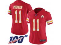 #11 Limited Demarcus Robinson Red Football Home Women's Jersey Kansas City Chiefs Vapor Untouchable 100th Season