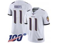 #11 Limited Seth Roberts White Football Road Men's Jersey Baltimore Ravens Vapor Untouchable 100th Season