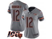 #12 Limited Allen Robinson Silver Football Women's Jersey Chicago Bears Inverted Legend Vapor Rush 100th Season