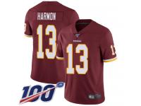#13 Limited Kelvin Harmon Burgundy Red Football Home Men's Jersey Washington Redskins Vapor Untouchable 100th Season