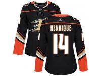 #14 Adidas Authentic Adam Henrique Women's Black NHL Jersey - Home Anaheim Ducks
