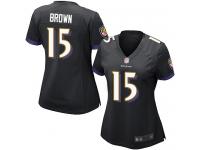 #15 Baltimore Ravens Marquise Brown Game Women's Alternate Black Jersey Football