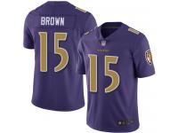 #15 Baltimore Ravens Marquise Brown Limited Men's Purple Jersey Football Rush Vapor Untouchable