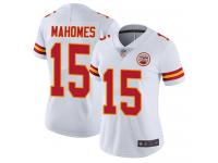 #15 Elite Patrick Mahomes White Football Road Women's Jersey Kansas City Chiefs Vapor Untouchable