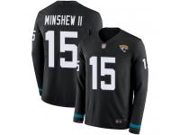 #15 Limited Gardner Minshew II Black Football Youth Jersey Jacksonville Jaguars Therma Long Sleeve