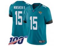 #15 Limited Gardner Minshew II Teal Green Football Alternate Youth Jersey Jacksonville Jaguars Vapor Untouchable 100th Season