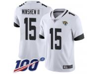 #15 Limited Gardner Minshew II White Football Road Youth Jersey Jacksonville Jaguars Vapor Untouchable 100th Season