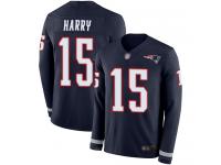 #15 Limited N'Keal Harry Navy Blue Football Men's Jersey New England Patriots Therma Long Sleeve