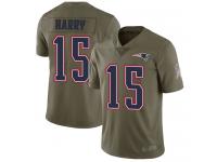 #15 Limited N'Keal Harry Olive Football Men's Jersey New England Patriots 2017 Salute to Service