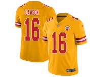 #16 Limited Len Dawson Gold Football Men's Jersey Kansas City Chiefs Inverted Legend Vapor Rush