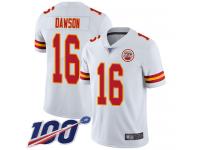 #16 Limited Len Dawson White Football Road Youth Jersey Kansas City Chiefs Vapor Untouchable 100th Season