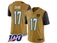 #17 Limited DJ Chark Gold Football Youth Jersey Jacksonville Jaguars Rush Vapor Untouchable 100th Season