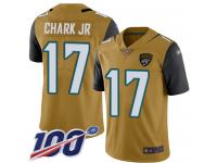 #17 Limited DJ Chark Gold Football Youth Jersey Jacksonville Jaguars Rush Vapor Untouchable 100th Season