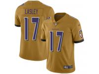 #17 Limited Jordan Lasley Gold Football Women's Jersey Baltimore Ravens Inverted Legend Vapor Rush
