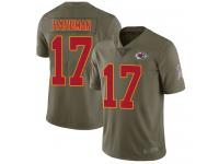 #17 Limited Mecole Hardman Olive Football Youth Jersey Kansas City Chiefs 2017 Salute to Service