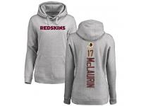 #17 Terry McLaurin Ash Football Backer Women's Washington Redskins Pullover Hoodie