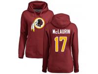 #17 Terry McLaurin Maroon Football Name & Number Logo Women's Washington Redskins Pullover Hoodie
