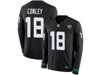 #18 Limited Chris Conley Black Football Youth Jersey Jacksonville Jaguars Therma Long Sleeve