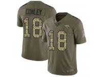 #18 Limited Chris Conley Olive Camo Football Youth Jersey Jacksonville Jaguars 2017 Salute to Service