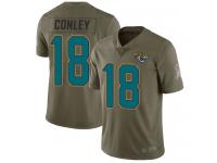 #18 Limited Chris Conley Olive Football Youth Jersey Jacksonville Jaguars 2017 Salute to Service