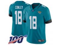 #18 Limited Chris Conley Teal Green Football Alternate Youth Jersey Jacksonville Jaguars Vapor Untouchable 100th Season