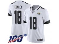 #18 Limited Chris Conley White Football Road Youth Jersey Jacksonville Jaguars Vapor Untouchable 100th Season