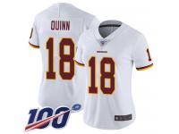 #18 Limited Trey Quinn White Football Road Women's Jersey Washington Redskins Vapor Untouchable 100th Season