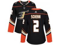 #2 Adidas Authentic Luke Schenn Women's Black NHL Jersey - Home Anaheim Ducks