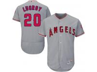 #20 Jonathan Lucroy Grey Baseball Road Men's Jersey Los Angeles Angels of Anaheim Flex Base