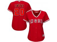 #20  Jonathan Lucroy Red Baseball Alternate Women's Jersey Los Angeles Angels of Anaheim Cool Base