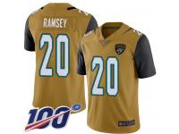 #20 Limited Jalen Ramsey Gold Football Youth Jersey Jacksonville Jaguars Rush Vapor Untouchable 100th Season