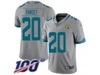 #20 Limited Jalen Ramsey Silver Football Youth Jersey Jacksonville Jaguars Inverted Legend 100th Season