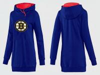 2015 NHL Boston Bruins Women Long Blue Pullover Hoodie